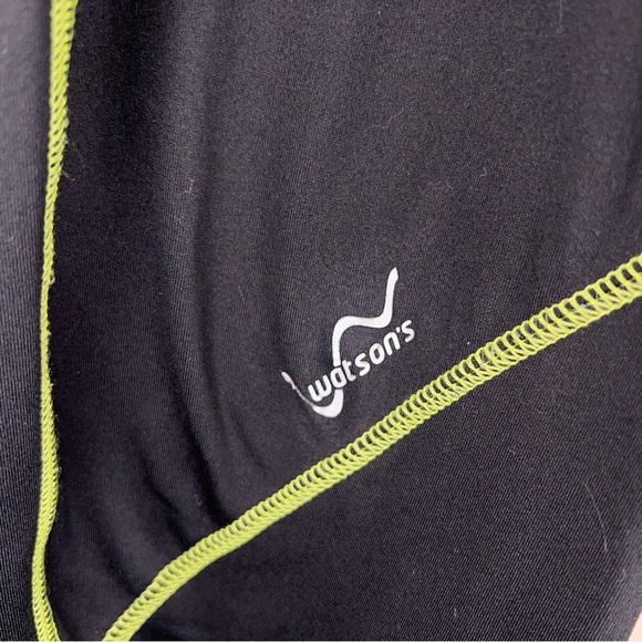 Medium Watsons Black Green Mens Athletic Leggings Outdoor  Stretch Activewear - Picture 7 of 11